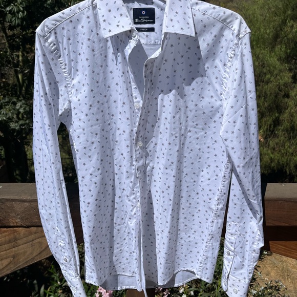 Ben Sherman White and Black Patterned Shirt - Picture 1 of 2